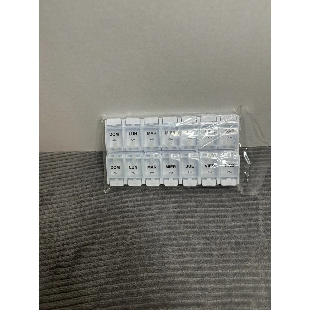 Weekly Twice a Day Pill Organizer AM PM Clear Medication Dispenser 7 Days New